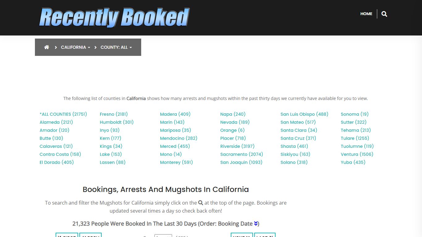 Bookings, Arrests and Mugshots in Santa Clara County, California